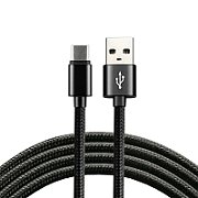 everActive cable USB-C 1m - Black  braided  quick charge  3A - CBB-1CB_1