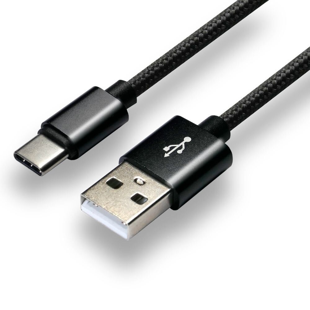 everActive cable USB-C 1m - Black  braided  quick charge  3A - CBB-1CB_3