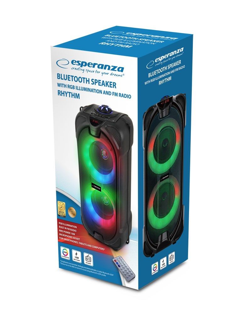 Esperanza EP157 BT FM LED RGB Speaker Black 10W_9