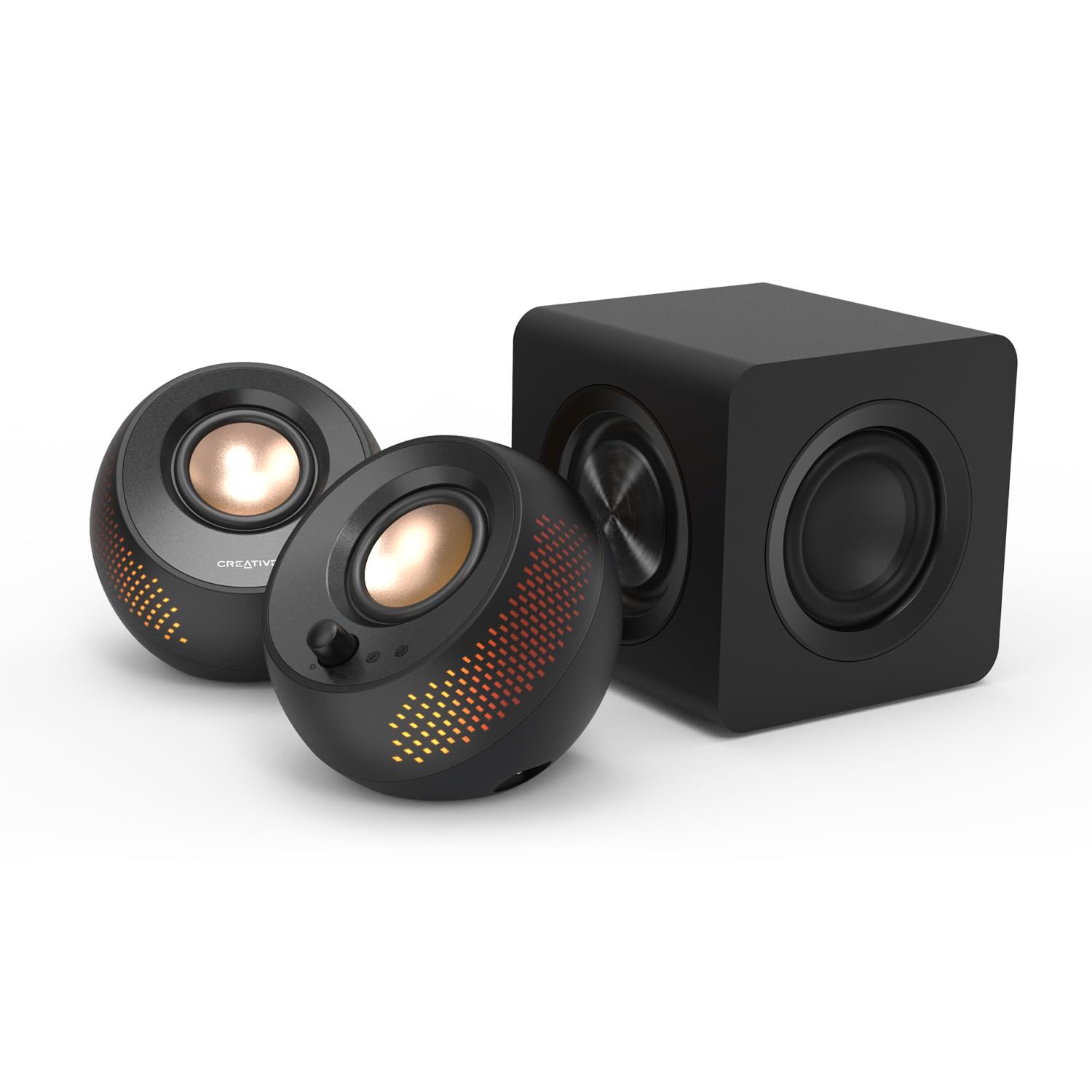 CREATIVE PEBBLE X Plus USB-C 2.1 Speakers w/Bluetooth 5.3, RGB Lighting, Aux, black_2