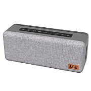 Boxa activa Akai Retro, bluetooth, putere totala 10 W, frecventa 15Hz~ 15Kh , acumulator 2000 mAh, autonomie 10 Ore, IPX4 rezistent la apa, reflector mare din ABS cu bas la 360 de grade în toate direcțiile, gri_1