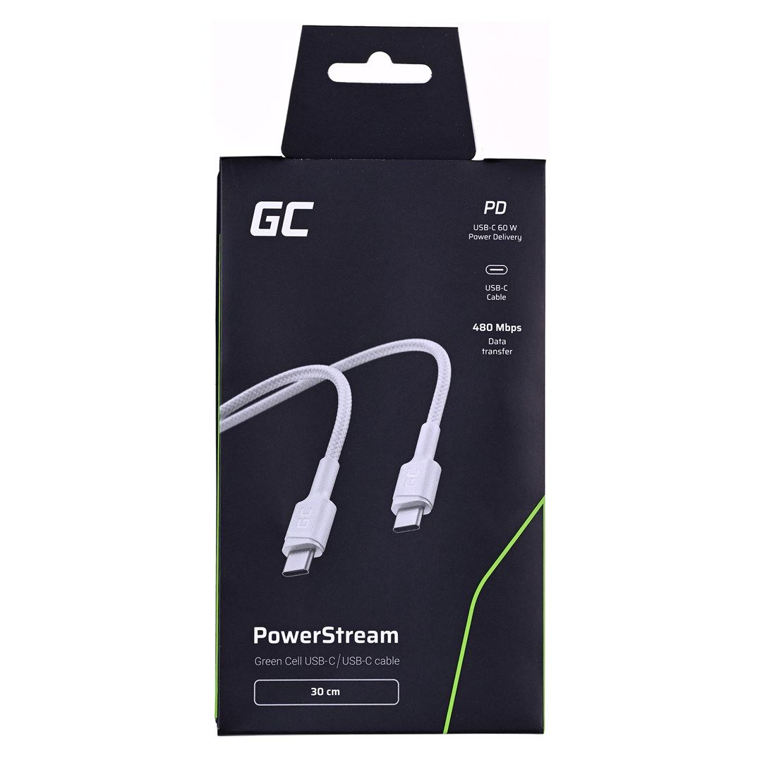 Green Cell GC PowerStream USB cable USB 3.2 Gen 1 (3.1 Gen 1) 0.3 m USB C White_7