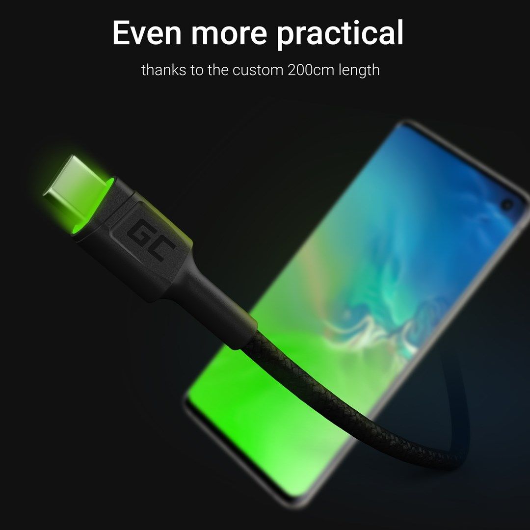 Green Cell KABGC13 USB cable USB 2.0 2 m USB A USB C Black_5