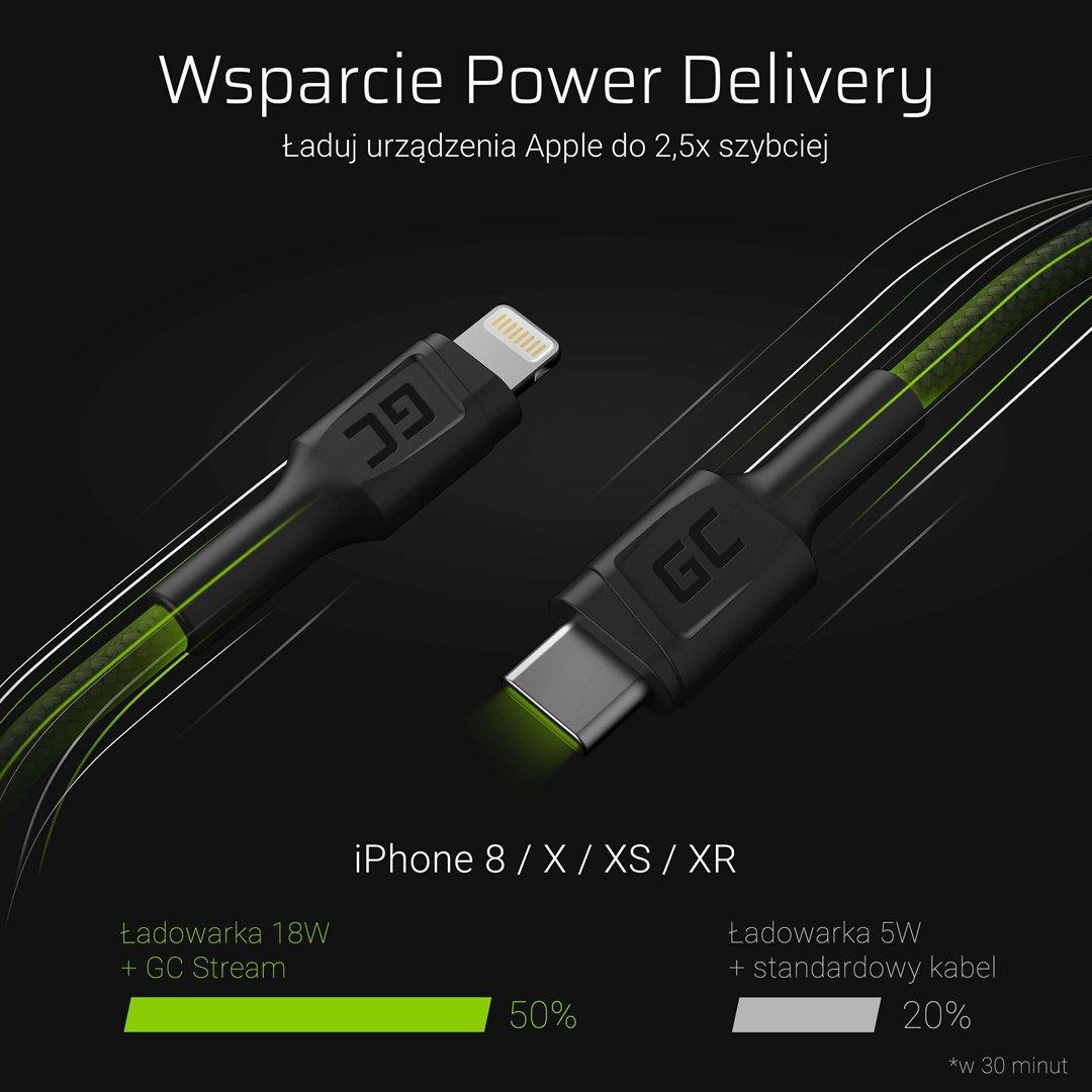 Green Cell KABGC07 lightning cable 1 m Black_4