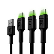 Green Cell KABGCSET03 USB cable 2 m USB A USB C Black_1