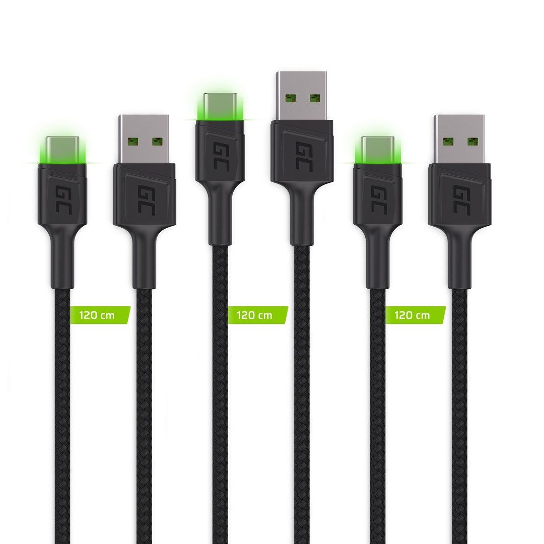 Green Cell KABGCSET03 USB cable 2 m USB A USB C Black_2