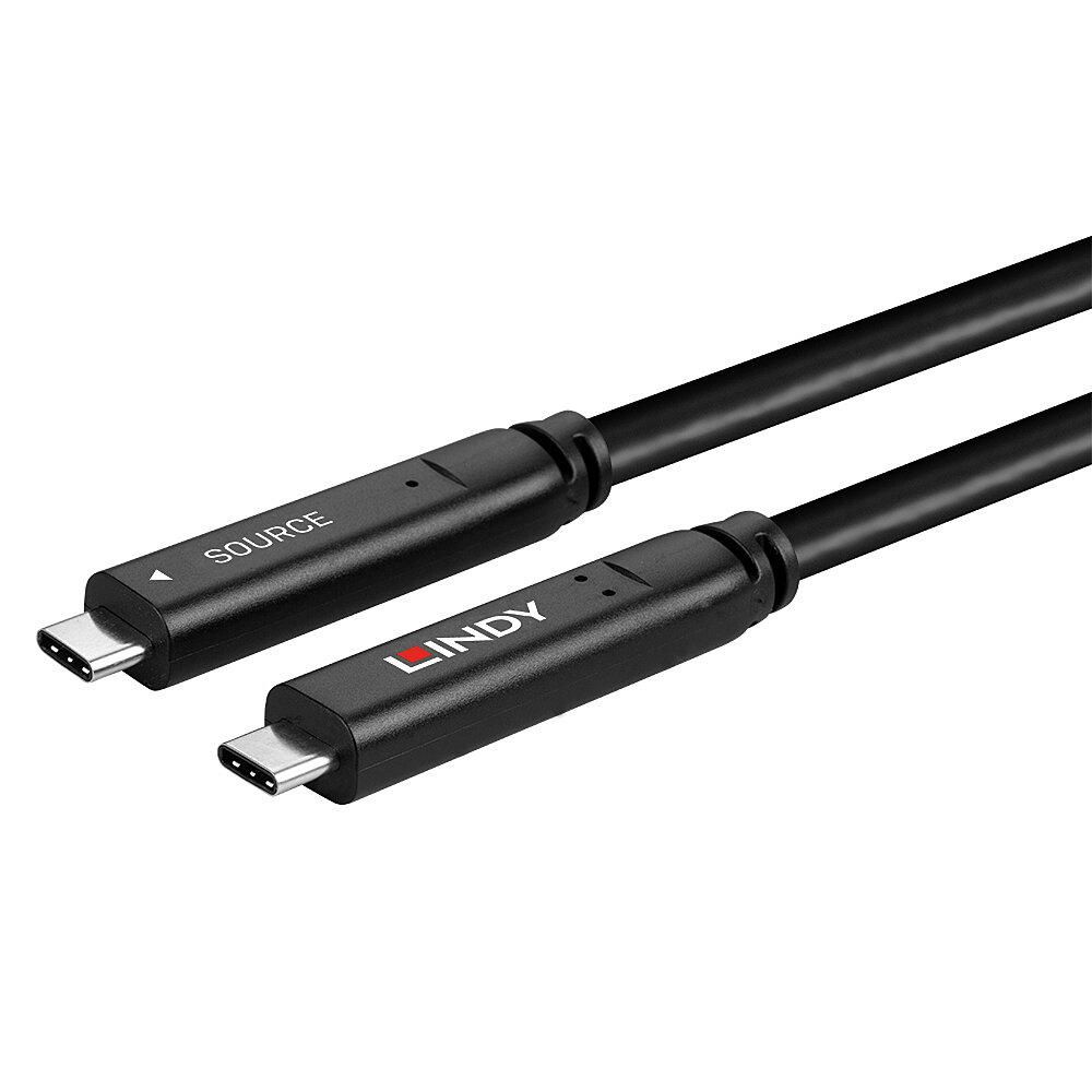 Cablu Lindy 10 m USB 3.2 Gen 1 & DP 1.4 Type C, latime de banda suportata 5Gbps (USB 3.2 Gen 1), 16.2Gbps (DP 1.4, 2 lanes), rezolutie maxima 4K 3840x2160@30Hz, negru_4