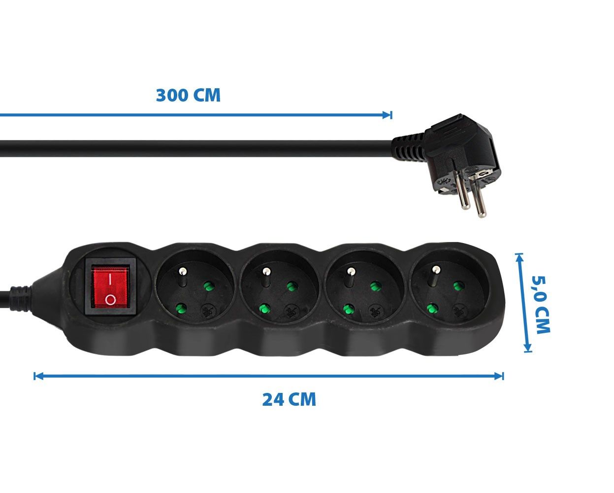 Esperanza ELK213K Power strip 4GN/3M Black_2