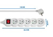 Esperanza ELK214W Power strip 5GN/1.5M White_2