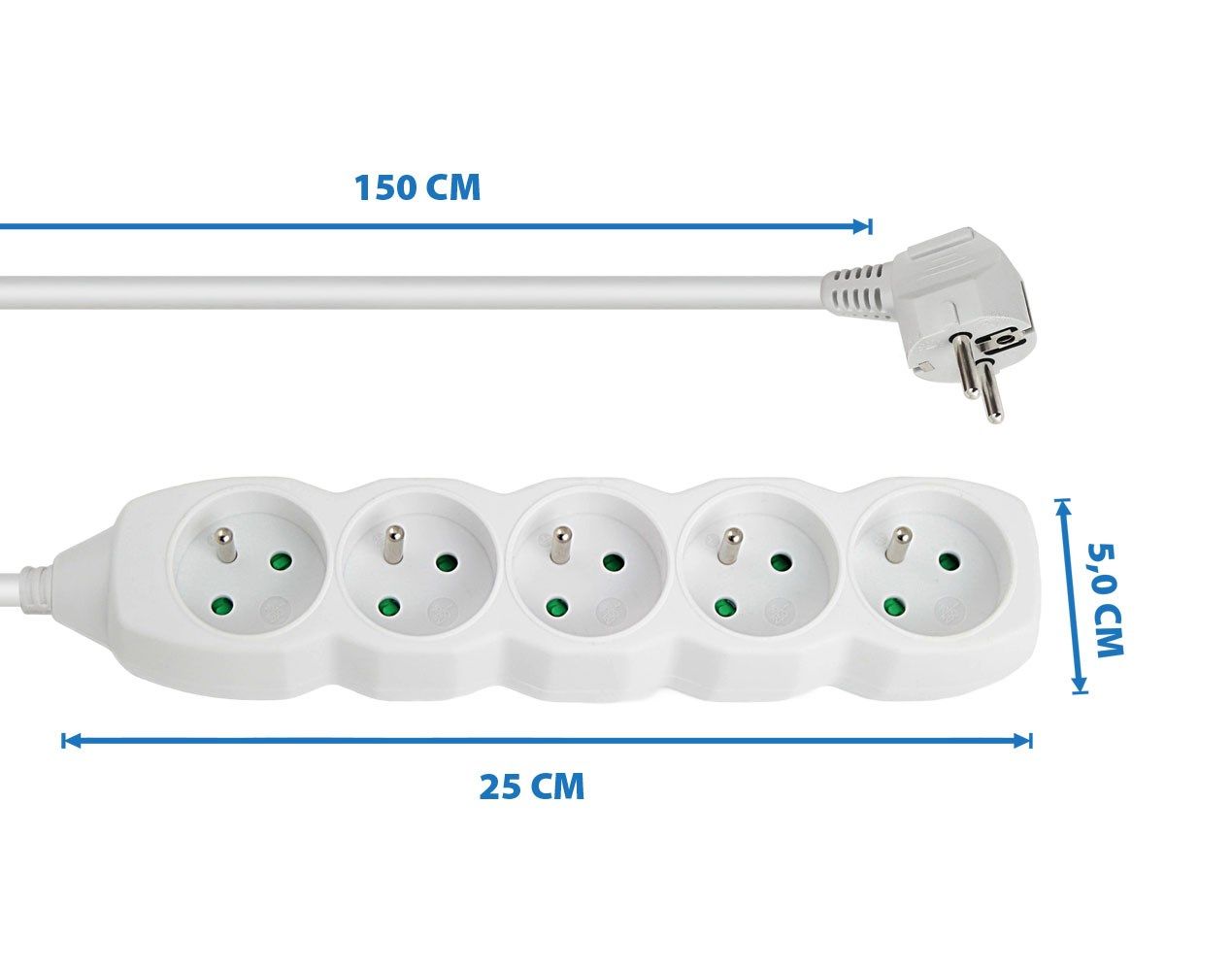 Esperanza ELK207W Power strip 5GN/1.5M White_2