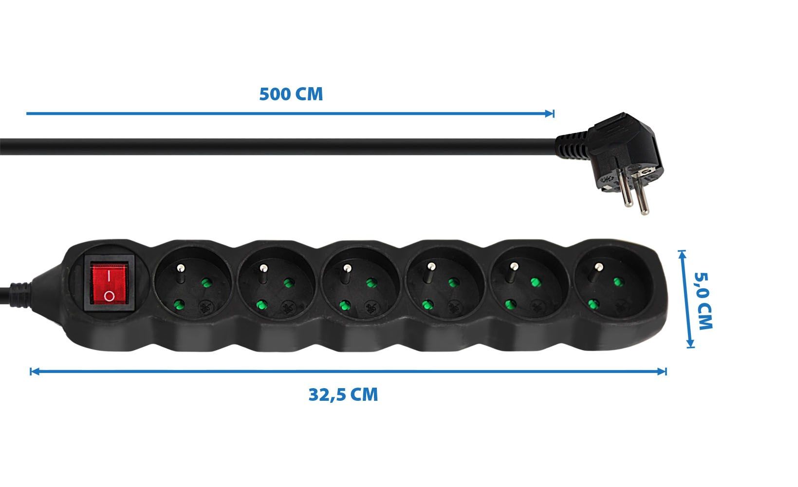 Esperanza ELK219K Power strip 6GN/5M Black_3