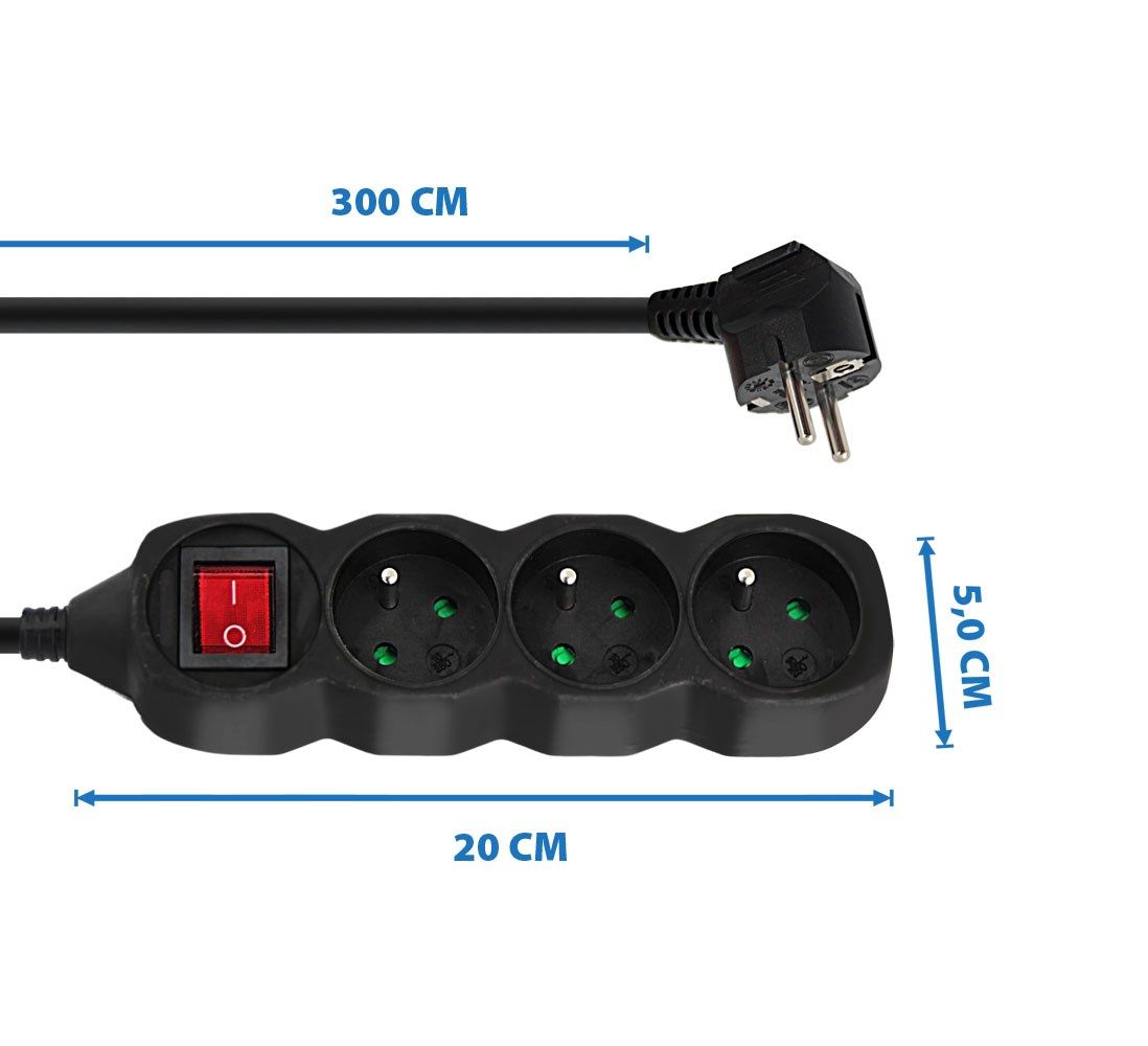 Esperanza ELK211K Power strip 3GN/3M Black_2