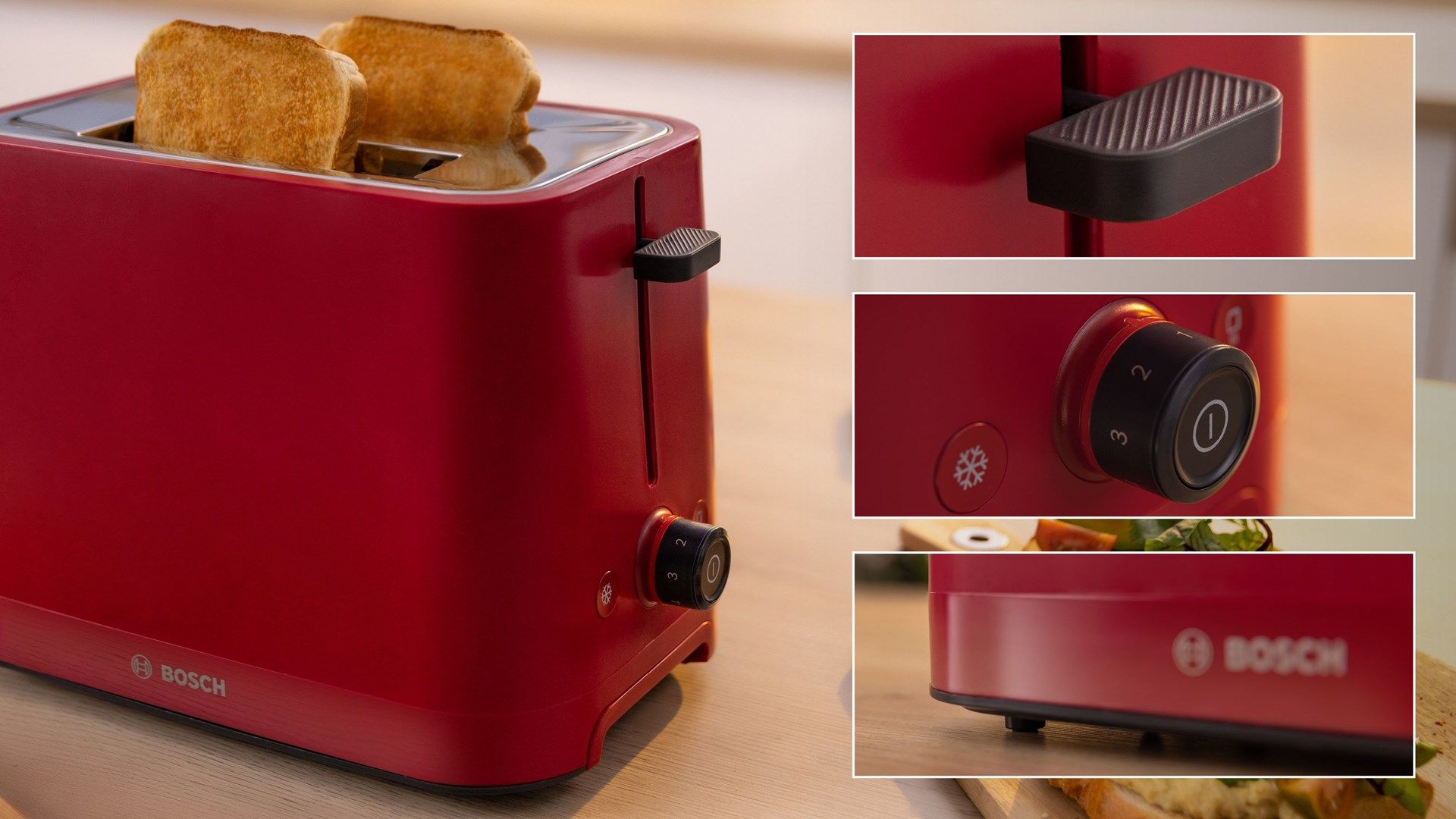 Bosch TAT3M124 toaster 2 slice(s) 950 W Red_2