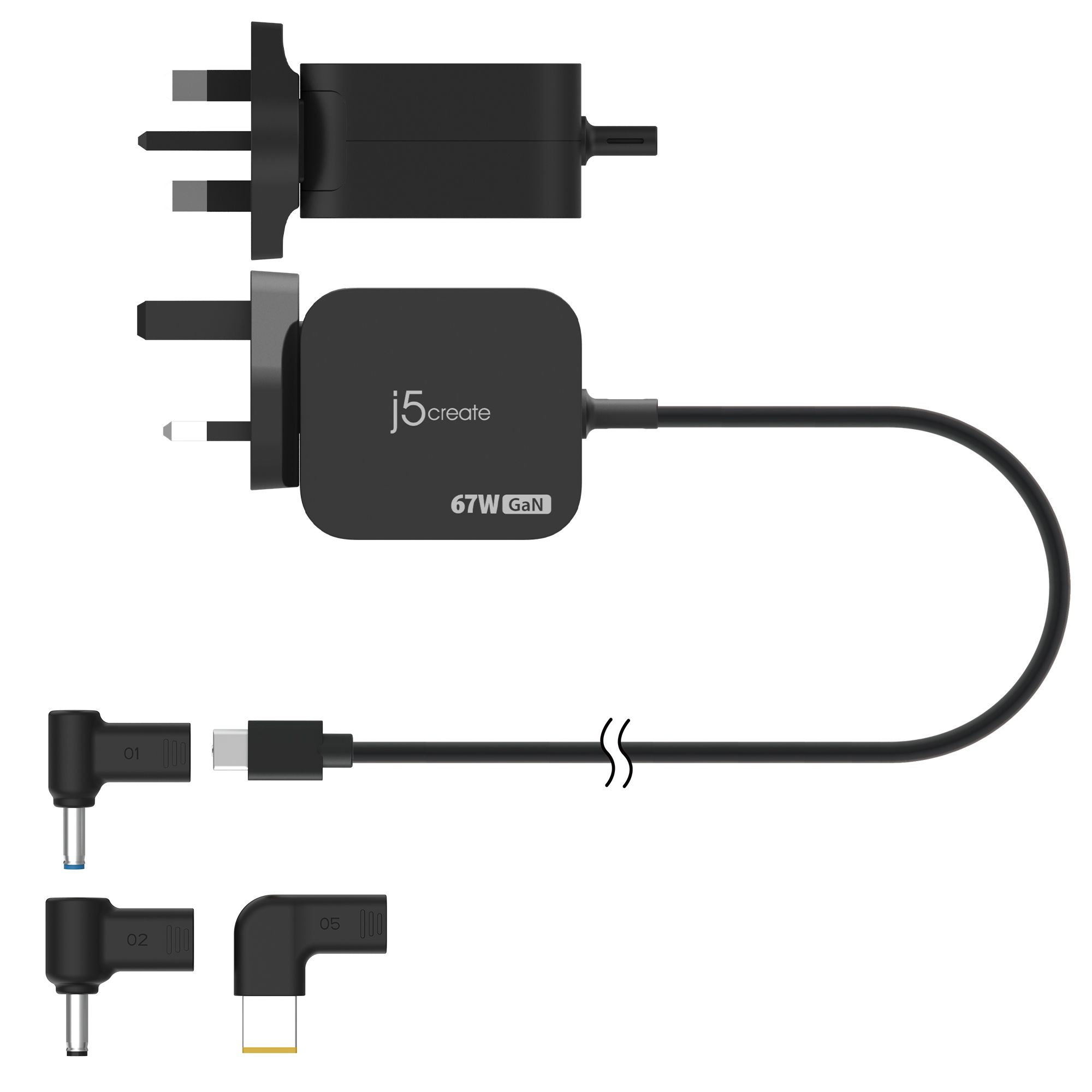 67W GAN PD USB-C MINI CHARGER/WITH 3 TYPES OF DC CONNECTOR - U_3