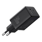 INCARCATOR RETEA Baseus Cube, Quick Charge 30W, 1 x USB Type-C Output 5V/3A, 1 x USB, negru 