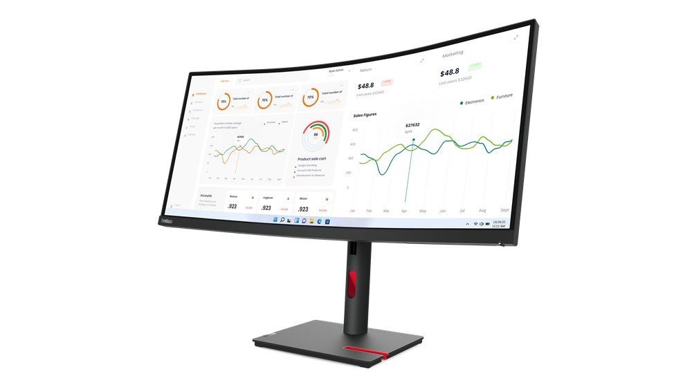 Lenovo ThinkVision T34w-30 LED display 86.4 cm (34 ) 3440 x 1440 pixels Wide Quad HD Black_3