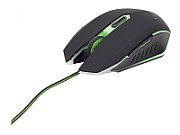 MOUSE GEMBIRD, gaming, cu fir, USB, optic, 2400 dpi, butoane/scroll 6/1, iluminare, negru / verde, 