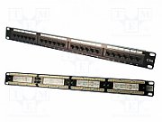 PATCH PANEL LOGILINK 24 porturi,  UTP, Cat5e, 1U pentru rack 19