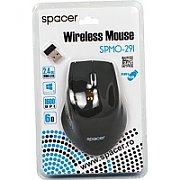 MOUSE  Spacer, PC sau NB, wireless, 2.4GHz, optic, 800/ 1200/1600 dpi, butoane/scroll 6/1, rezolutie selectabila, buton ON/OFF, negru, 