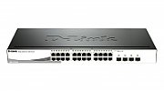 SWITCH PoE D-LINK Smart 24 porturi Gigabit (24 PoE) +  4 porturi combo SFP, IEEE 802.3af/at, carcasa metalica. 