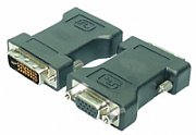 ADAPTOR video LOGILINK, DVI-I DL (T) la VGA (M), conectori auriti, negru, 