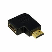 ADAPTOR video LOGILINK, HDMI (T) la HDMI (M), conectori auriti, in unghi de 90 grade, rezolutie maxima 4K UHD (3840 x 2160) la 30 Hz, negru, 