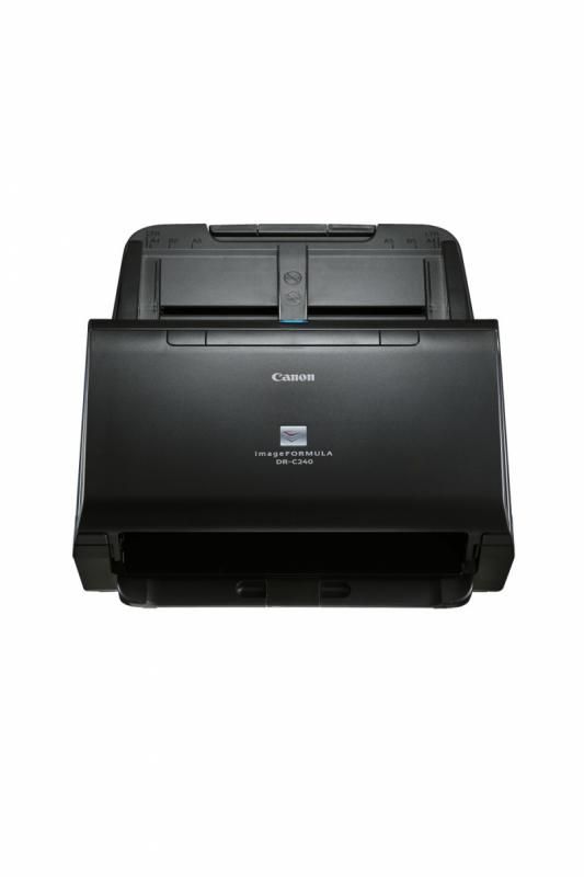 Scanner Canon DRC240, dimensiune A4, tip sheetfed, duplex, viteza de scanare: Alb-negru : 45 ppm/90ipm, Color: 30ppm/60ipm, rezolutie optica 600dpi, senzor CIS, alimentator 60 coli, software inclus: Driver ISIS/TWAIN, CapturePerfect, CaptureOnTouch, eCopy PDF Pro Office, Kofax VRS, interfata: USB_2